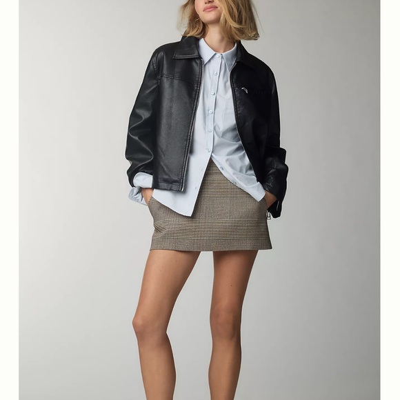 PILCRO by ANTHROPOLOGIE Faux Leather Crop Moto Jacket, NWT, Black, Size XXS - Picture 3 of 6